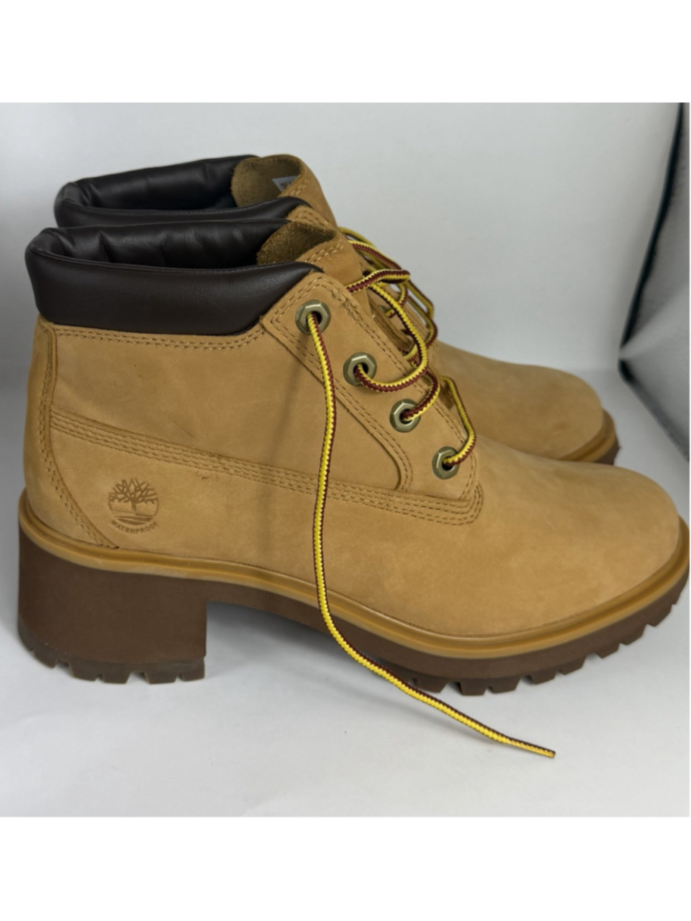 Womens Timberland Kinsley Wheat Nubuck 6" Waterproof Memory Foam Boot Shoes 8.5